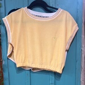 Juicy Couture Yellow Crop Top and shorts with draw string